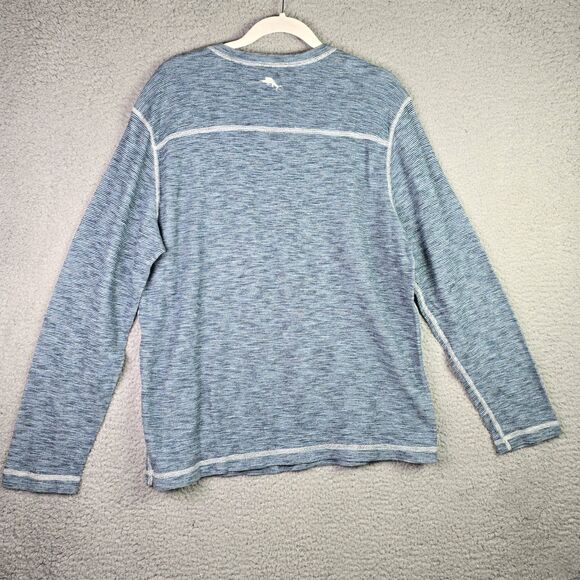 Tommy Bahama Fortuna Flip Abaco Mens Blue Large Reversible Pullover Logo Cotton - Picture 2 of 16